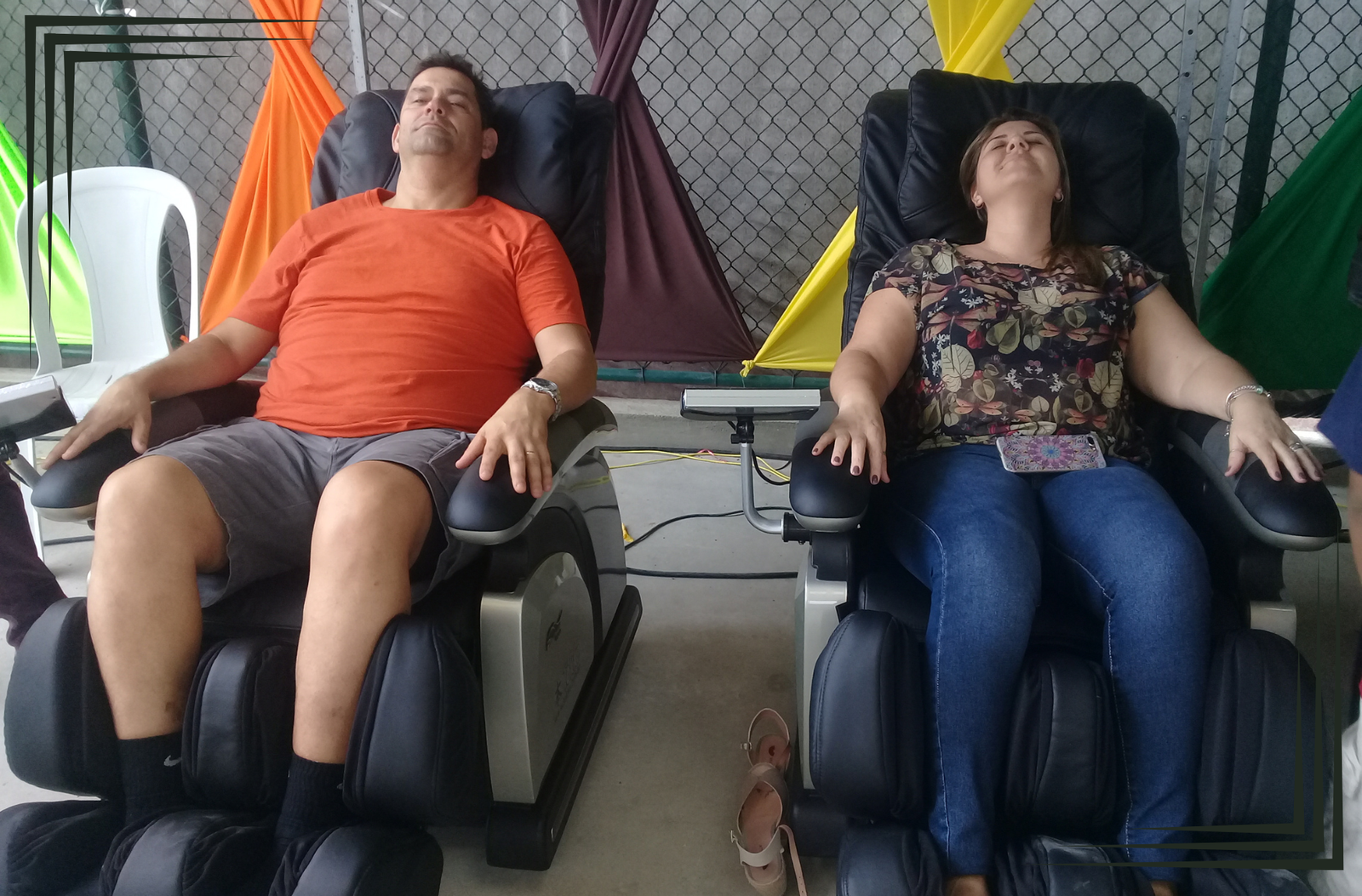 Poltronas em ação durante evento
